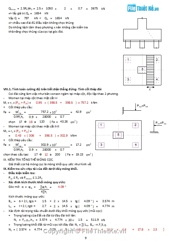 file cad nền móng đhxd,bản cad nền móng chuẩn,Đồ án nền móng ĐHXD,Excel đồ án nền móng